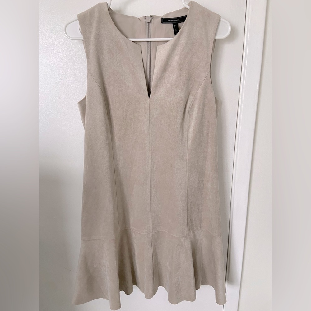 BCBG faux suede dress